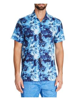 Tallia Men's Slim-Fit Performance Stretch Tropical Camp Shirt and a Free Face Mask With Purchase
