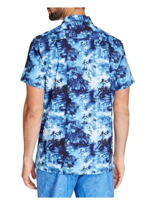 Tallia Men's Slim-Fit Performance Stretch Tropical Camp Shirt and a Free Face Mask With Purchase