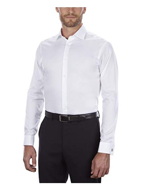 Calvin Klein Men's Stretch Dress Shirts With French Cuff Non Iron Regular Fit