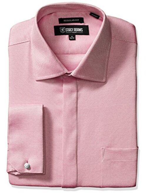 STACY ADAMS Men's Textured Solid Dress Shirt With French Cuff