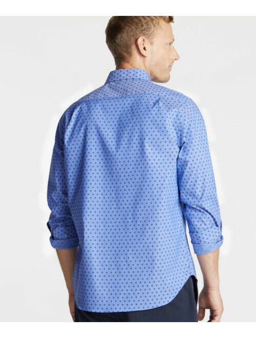 Nautica Mens Classic Fit Wrinkle Resistant Shirt Mini Print Blue XL