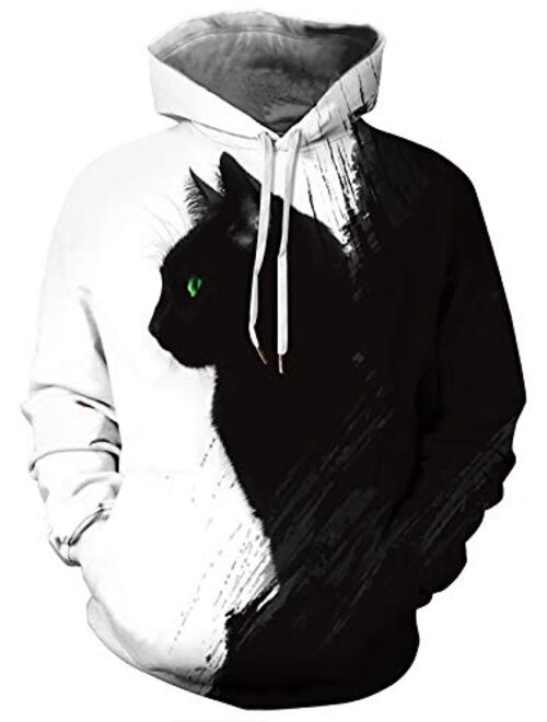 UNIFACO Unisex 3D Graphic Printed Hoodies Novelty Cool Galaxy Milk Pullover Hooded Sweatshirt