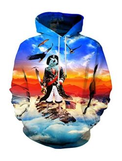 Neemanndy Unisex 3D Graphic Printed Hoodies Colorful Novelty Design Long Sleeve Sweaters with Pocket