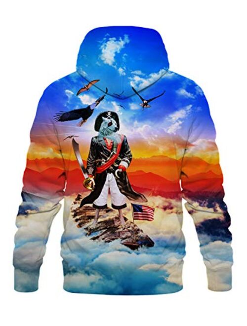Neemanndy Unisex Graphic Print Hoodies 3D Colorful Novelty Design Long Sleeve Sweaters with Pocket 