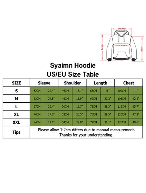 Syaimn Unisex 3D Graphic Printed Hoodies Casual Workout Hoodie Sweater Sweatshirt