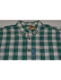 RELAXED GREEN PLAID POCKET BUTTON DOWN SHIRT MENS SIZE XL NEW