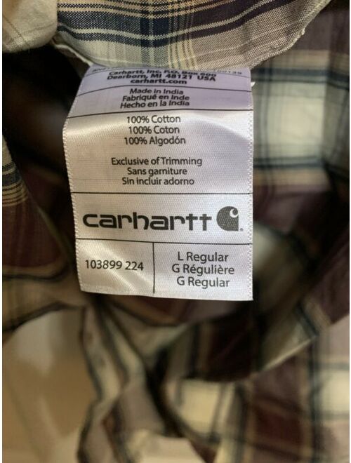 Carhartt Red Plaid Button Front Relaxed Fit Shirt Mens Large New With Tags