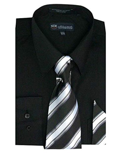 Fortino Landi Men's Dress Shirt, Tie And Hanky Set
