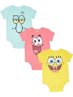 Nickelodeon Spongebob Squarepants Baby Boys 3 Pack Bodysuits