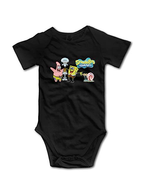 Hodmes Spongebob Baby Onesies Super Soft Cotton Infant Onesies Comfy Short Sleeve Bodysuit