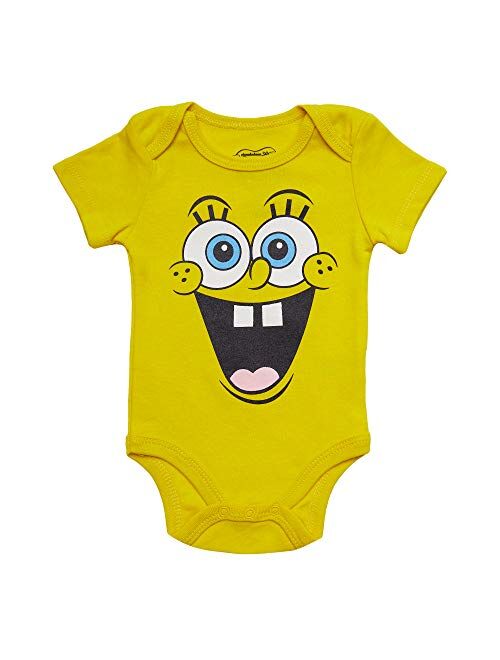 Spongebob Squarepants Baby Boys' Short Sleeve Onesies Bodysuit 3Pack Set (0-9 Months)