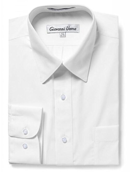 GIOVANNI UOMO Men's Traditional Fit Solid Color Dress Shirt-More Colors
