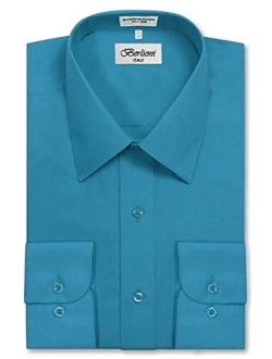 Italy Men's Long Sleeve Solid Premium Dress Shirt