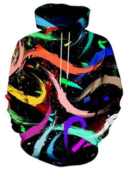 Yasswete Unisex 3D Graphic Printed Pullover Hooded Sweatshirts with Pockets