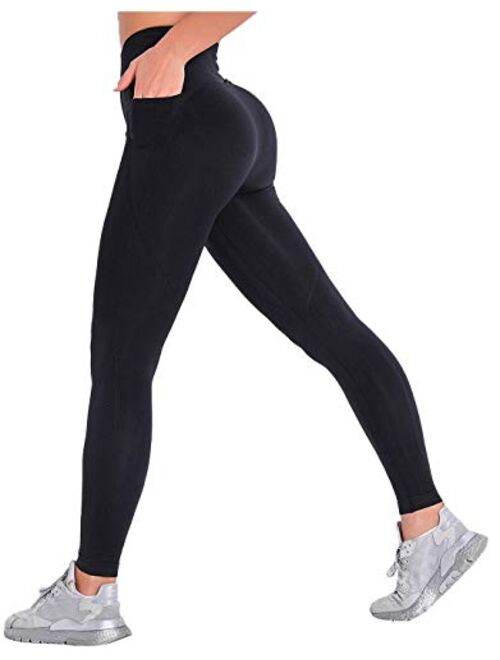 MANIFIQUE Womens Seamless Leggings High Waisted Workout Tight Leggings Gym Yoga Pants Tummy Control Sports Compression