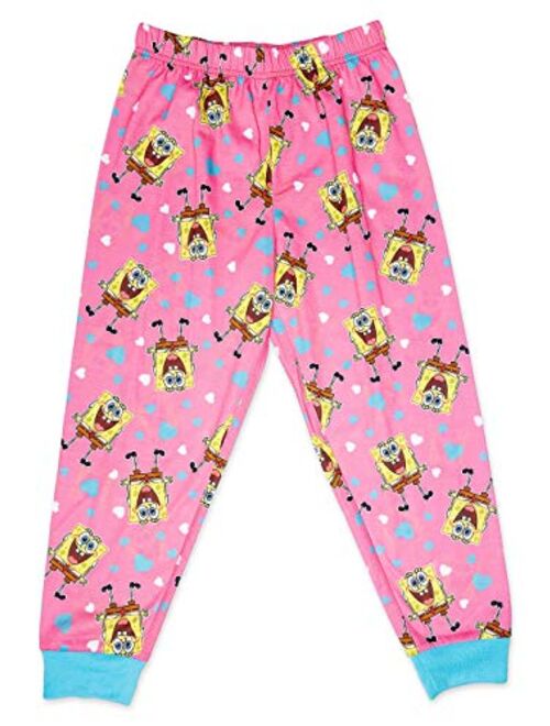 SpongeBob Girls Pajama Set with Slippers,Long Sleeve PJ Set, Girls size 4/5 to 10/12