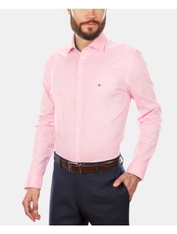 Men's Slim-Fit Stretch Solid Long Sleeve Dress Shirt