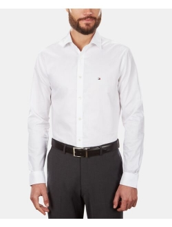 Men's Slim-Fit Stretch Solid Long Sleeve Dress Shirt