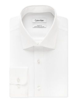 Men's Classic-Fit Non-Iron Performance Herringbone Long Sleeve Spread Collar Dress Shirt