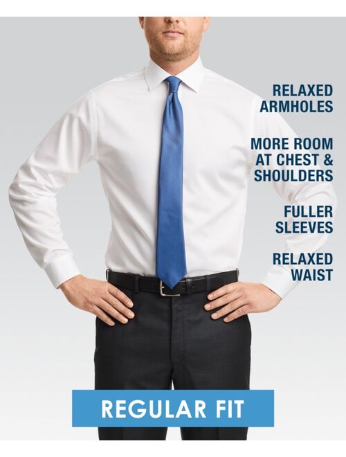 Calvin Klein Men's Classic-Fit Non-Iron Performance Herringbone Long Sleeve Spread Collar Dress Shirt