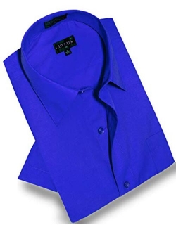 Guytalk Men's Solid Short Sleeve Dress Shirt