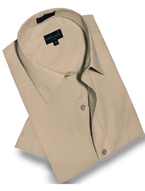 Guytalk Men's Solid Short Sleeve Dress Shirt