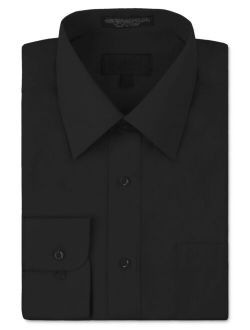Men's Classic Fit Long Sleeve Wrinkle Resistant Button Down Premium Dress Shirt (Black,S)