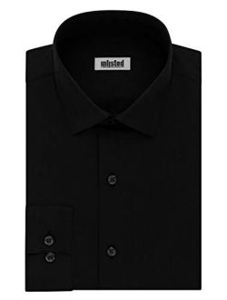 Unlisted Men's Dress Shirt Slim Fit Solid, Black, 16"-16.5"Neck 34"-35"Sleeve