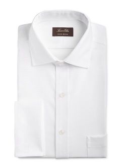 Men's Classic/Regular Fit Non-Iron Stretch Tonal Diamond Dress Shirt With French Cuff, Created for Macy's