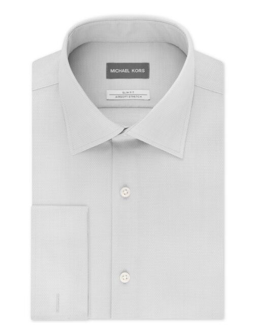 Michael Kors Men's Slim-Fit Airsoft Stretch Moisture-Wicking Non-Iron Dress Shirt With French Cuff