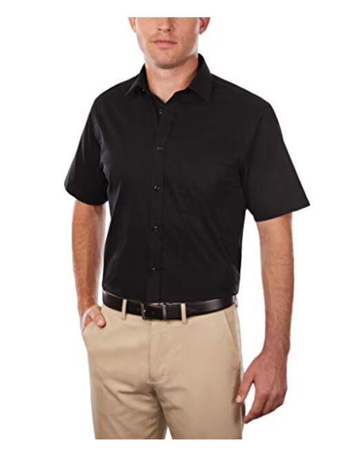 Arrow Men's Short Sleeve Dress Shirt Regular Fit Stretch Solid