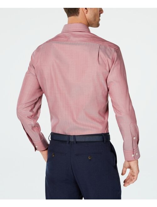 Tasso Elba Men's Classic/Regular-Fit Non-Iron Mini-Herringbone Supima Cotton Long Sleeve Dress Shirt