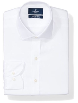 Amazon Brand - Buttoned Down Men's Slim Fit Stretch Poplin Dress Shirt, Supima Cotton Non-Iron, Spread-Collar