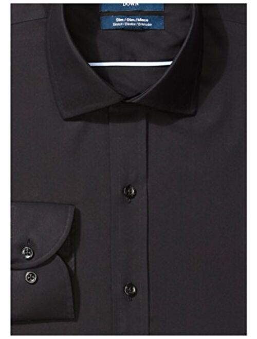 Amazon Brand - Buttoned Down Men's Slim Fit Stretch Poplin Dress Shirt, Supima Cotton Non-Iron, Spread-Collar