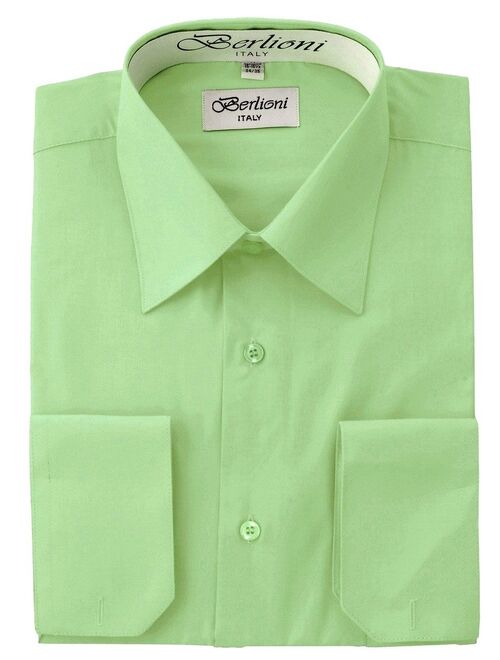 Berlioni Men's Solid Color Dress Shirt