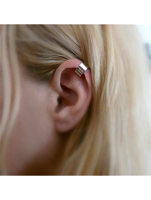 Longita Ear Cuff Earrings for Women non Piercing Ear Clip On Cartilage Earring Cuff Chain Stainless Steel Dainty Crossed Flower Minimal Conch Jewelry Hoop Earrings Silver