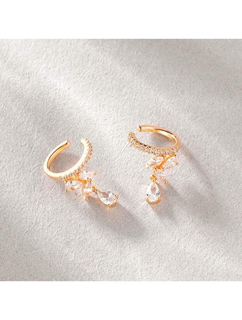 MYEARS Women Ear Cuff Earrings Gold Non Pierced Cartilage Clip on Open Wrap Hoop 14K Gold Filled Simple Minimalist Delicate Hypoallergenic Jewelry Gift