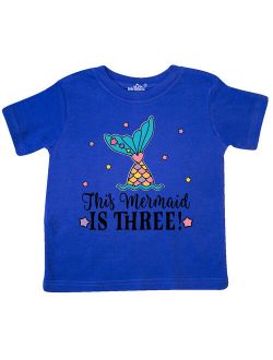 3rd Birthday Mermaid Tail Girls Party Toddler T-Shirt