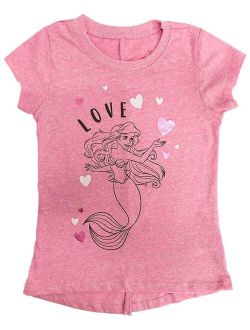 Princess Toddler Girls Pink Ariel Little Mermaid Valentines Shirt