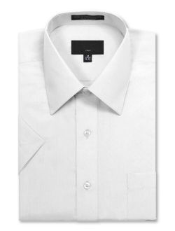 Allsense Men's Short-Sleeve Regular Fit Dress Shirts Formal up to 5XL