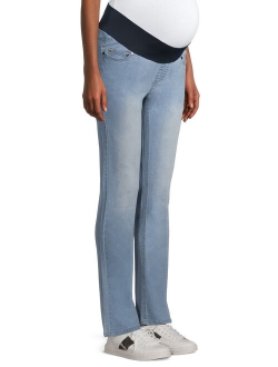 Maternity Oh! Mamma Straight Leg Jeans with Demi Panel (Available in Plus Sizes)