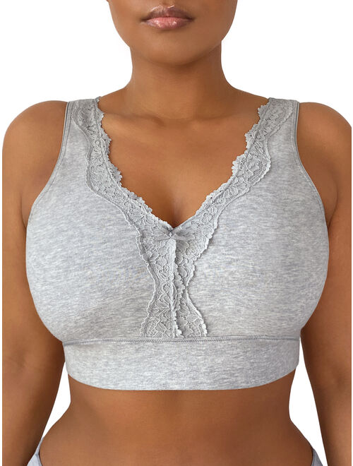 Fruit of the Loom Womens Smoothing Back Full Coverage Wireless Bralette, 2-Pack