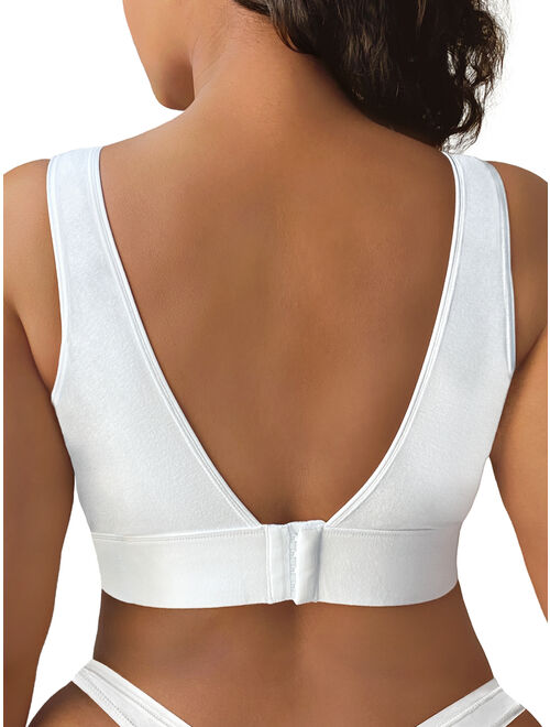 Fruit of the Loom Womens Smoothing Back Full Coverage Wireless Bralette, 2-Pack