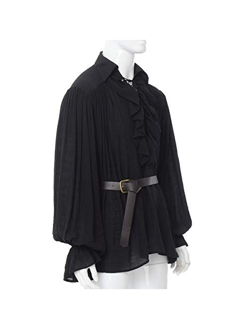 GRACEART Renaissance Mens OR Womens Pirate Shirt Medieval Costume Cotton 