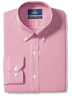 Amazon Brand - Buttoned Down Men's Tailored Fit Button Collar Pattern Dress Shirt