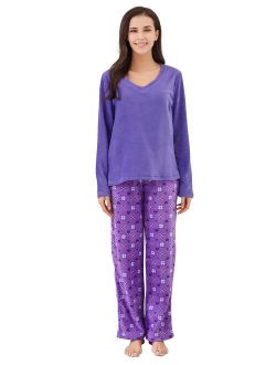 Women's Soft and Warm Lightweight Pajama Sleepwear Set with Pants RHW2862
