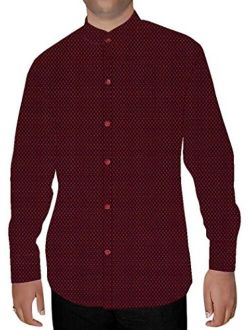 INMONARCH Mens Crimson Red Nehru Collar Shirt Formal NSH15536