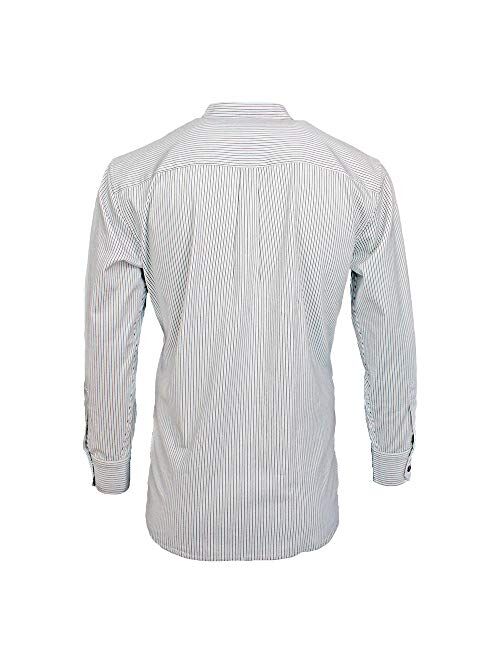 Traditional Irish Grandfather Collarless Striped Shirt for Men