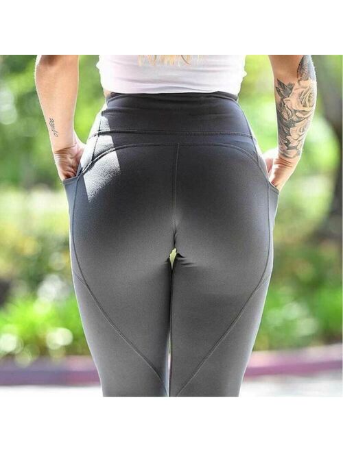 Fittoo Women Yoga Pants With Pockets  High Waist Compression Leggings Sports Trousers