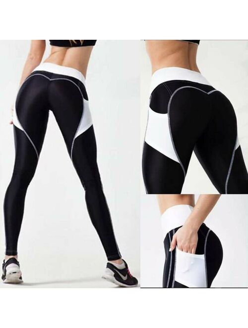 Fittoo Women High Waist Yoga Pants Leggings Pockets Compression Workout Ruched Trousers